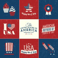 Independence Day Cards Set