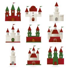 Set of different castles
