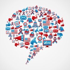 USA elections icons social bubble