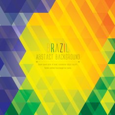 Vector geometric background in Brazil flag concept N4