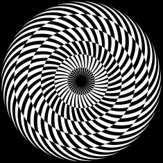 Black and white spiral optical illusion background