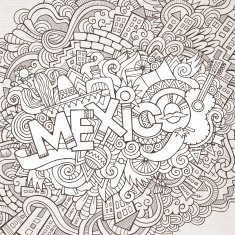 Mexico doodles elements background N2