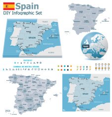 Spain maps with markers