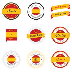 Made in Spain labels and stickers