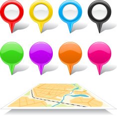 Set of markers and abstract map