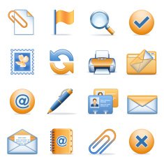 E-mail icons Blue orange series