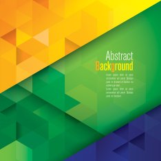 Vector geometric background in Brazil flag concept N5