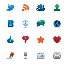 Blog and Social Media icons N3