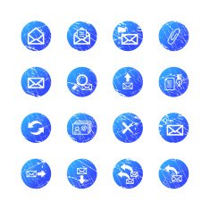blue grunge e-mail icons
