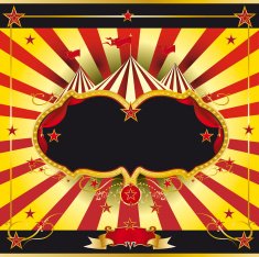 Red and yellow circus leaflet