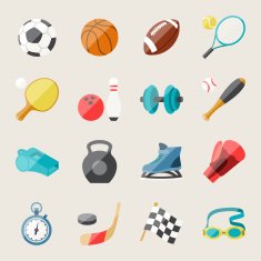 Set of sport icons in flat design style