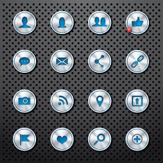 Metallic social buttons
