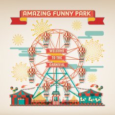 FUNNY PARK CARNIVAL DAY SCENE ELEMENTS