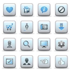 Basic web icons Gray and blue series