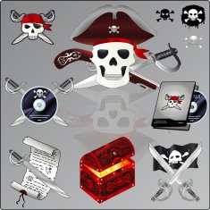 Piracy clipart icon set