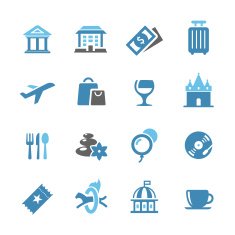 Leisure and Travel Icons - Conc Series
