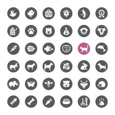 Animals and Pets vector icons