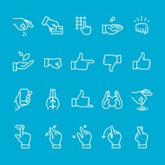 Hand gestures and sign icons collection
