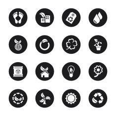 Ecology Icons - Black Circle Series