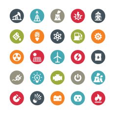 Fuel and Power Generation icons Ringico series