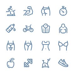 Fitness line icons