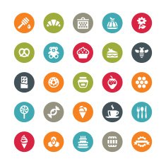 Sweet Food vector icons Ringico series