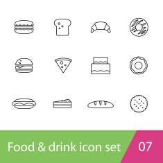 food outline icon set