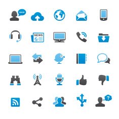 Internet Media icons set