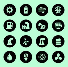 Energy and Industry icons - Circle