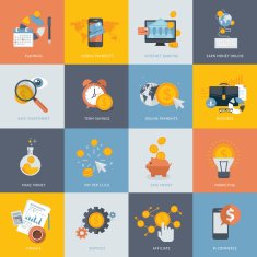Set of flat design concept icons for finance N2