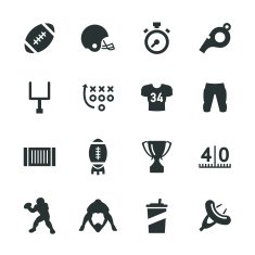 American Football Silhouette Icons