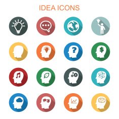 idea long shadow icons