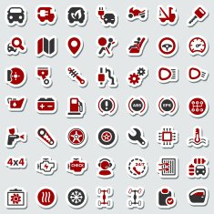 iconset automobile red & black sticker
