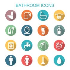 bathroom long shadow icons