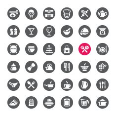 Kitchen and Cooking vector icons