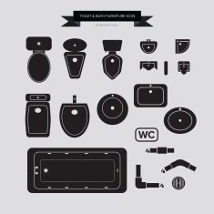 Toilet and Bath Furniture Icon