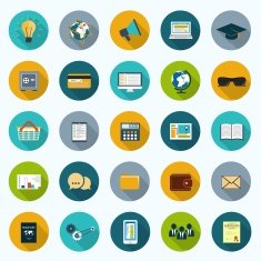 Set of modern icons in flat design