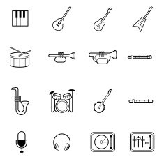 music icon set vector illustration