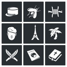 French Foreign Legion icons Vector Illustration