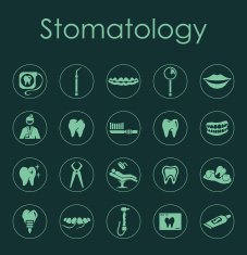 Set of stomatology simple icons