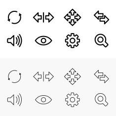 Set of flat line icons N2