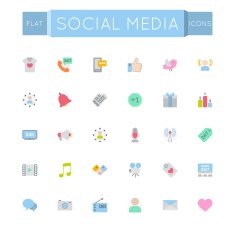 Vector Flat Social Media Icons