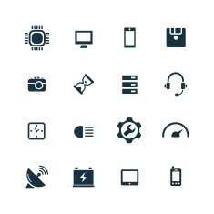 technology icons set