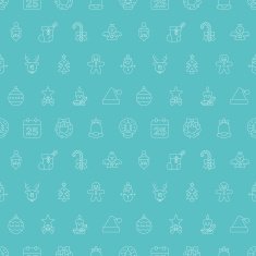 Christmas line icon pattern set