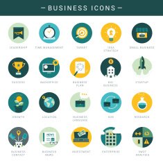 Set of modern business icons
