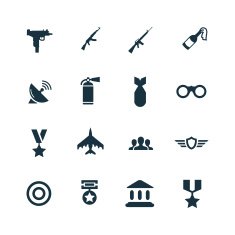 set of army icons