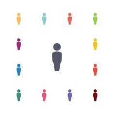 male flat icons set