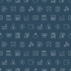 financial line icon pattern set