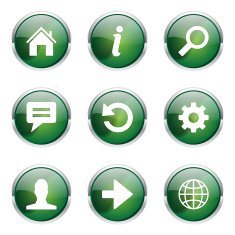 Web Internet Green Vector Button Icon Design Set