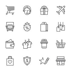Shopping Thin Line icons